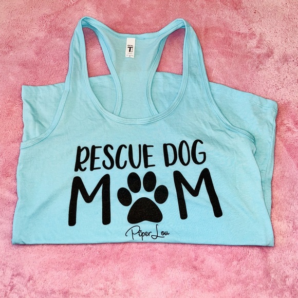 Next Level Rescue Dog Mom Tank Top Shirt - Picture 3 of 6